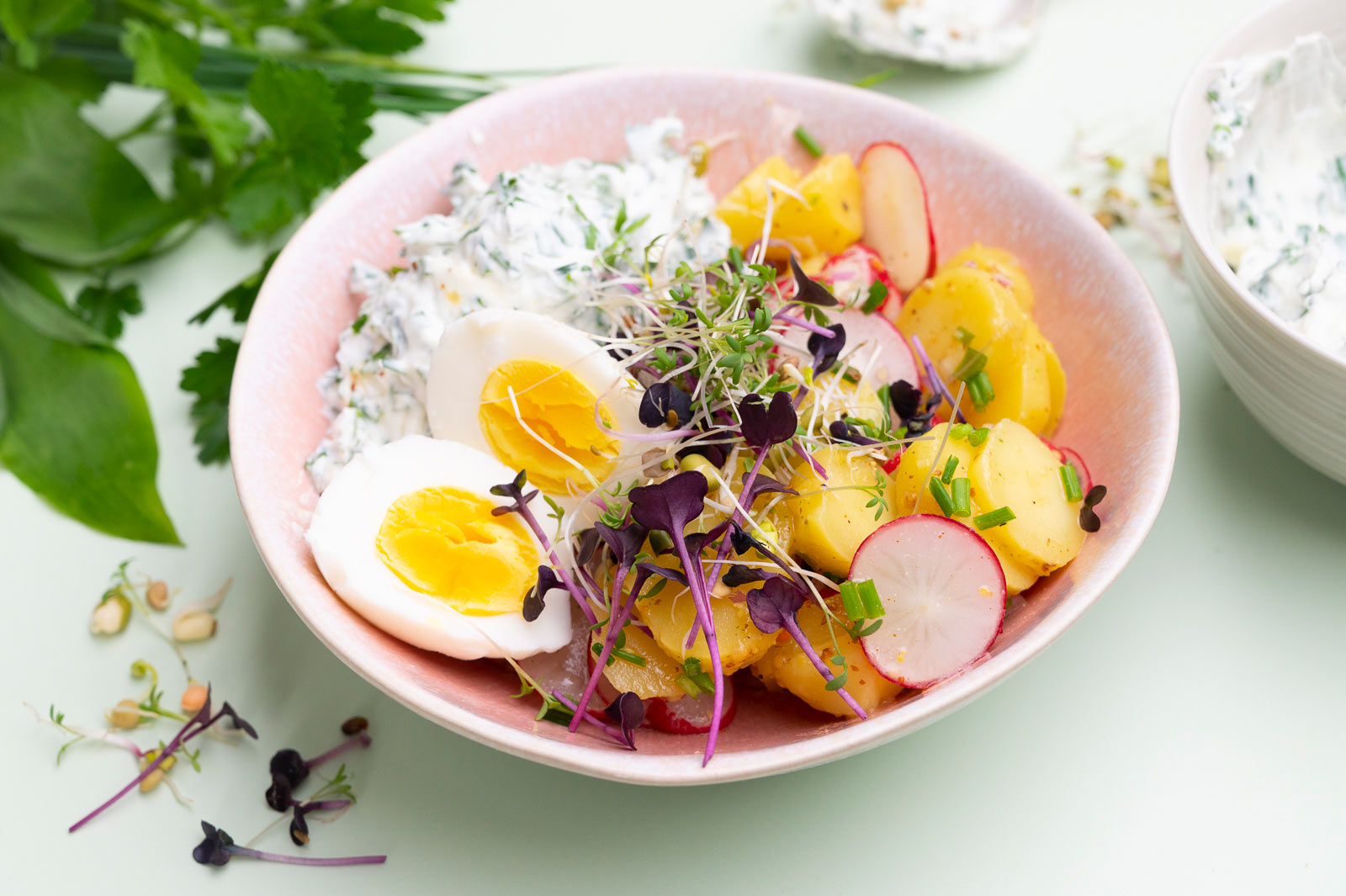 Frühlingskräuter-Kartoffelsalat-Bowl