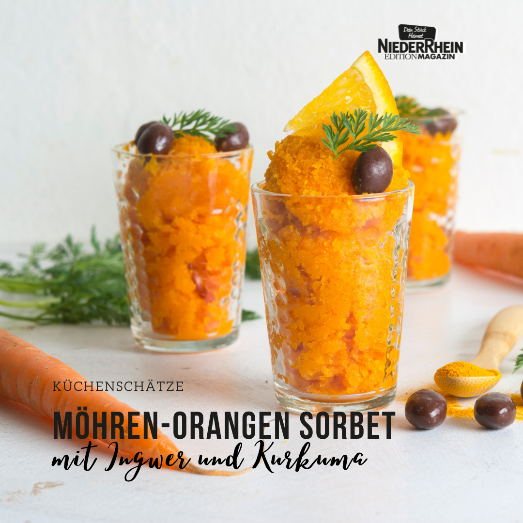 Möhren-Orangen Sorbet mit Ingwer und Kurkuma